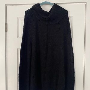 Free People oversized funnel neck tunic Black Size Small